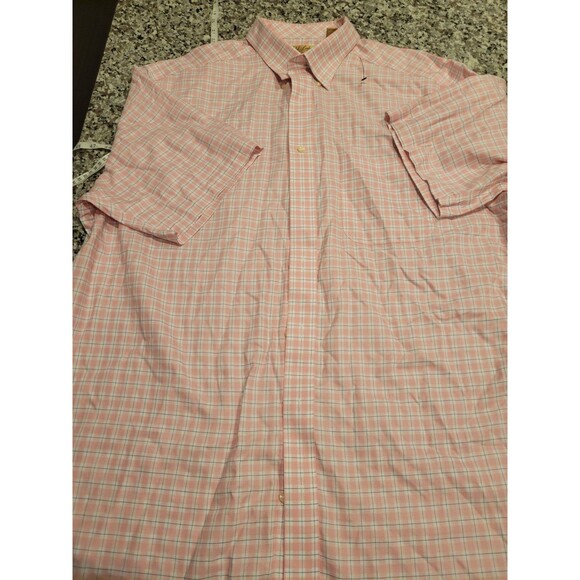Gold Label Roundtree & Yorke Shirt Mens 2X Tall Pink Check Non-Iron Cotton - Picture 1 of 7